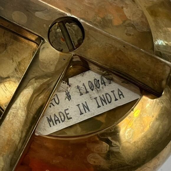 Solid Brass Pear Shaped Stocking Holders Mid Arm Heavy Mantle Hangers X 2 - Picture 5 of 9